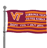 Virginia Tech Votes Early Vt Sticker - Virginia Tech Votes Early Vt Virginia Tech Stickers