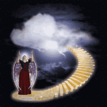 Your Wings Today Angel GIF - Your Wings Today Angel Stairway To Heaven GIFs