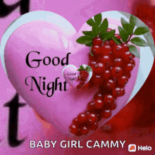 Good Night Heart Shape GIF - Good Night Heart Shape Red Grape GIFs