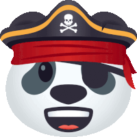Pirate Panda Sticker - Pirate Panda Joypixels Stickers