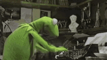 kermit typing frog green templates