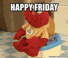 Baby Elmo Happy Friday GIF - Baby Elmo Happy Friday Potty Trainer GIFs