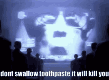Dont Swallow Toothpaste It Will Kill You Literally1984 GIF - Dont Swallow Toothpaste It Will Kill You Literally1984 1984 GIFs