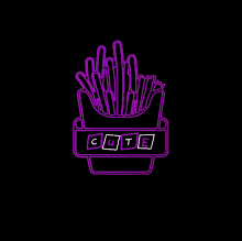 cute fries french fries neon