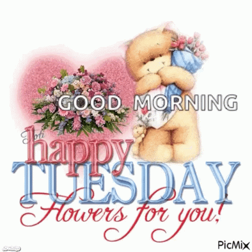 Happy Tuesday Flowers For You GIF - Happy Tuesday Flowers For You Glitter GIFs