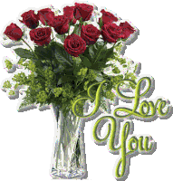 Love You Roses Sticker - Love You Roses Vase Stickers