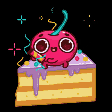 cute adorable cherry pie celebrate