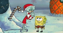 spongebobsquarepants squidwardtentacles santa merry christmas xmas