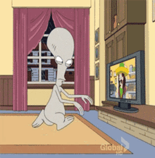 American Dad Roger Smith GIF - American Dad Roger Smith Stepping On Tv GIFs