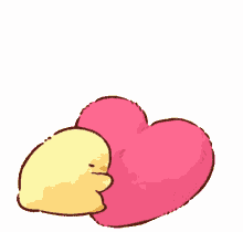 duck cute hearts hug cuddle