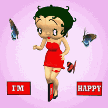 im happy happy betty boop 3d gifs artist butterflies