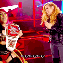 Becky Lynch Asuka GIF - Becky Lynch Asuka Chants GIFs