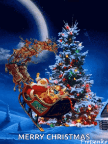 Merry Christmas Santa Claus GIF - Merry Christmas Santa Claus Christmas Tree GIFs