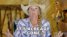 Its Already Gone Jennifer Hudgins GIF - Its Already Gone Jennifer Hudgins Ultimate Cowboy Showdown Season2 GIFs