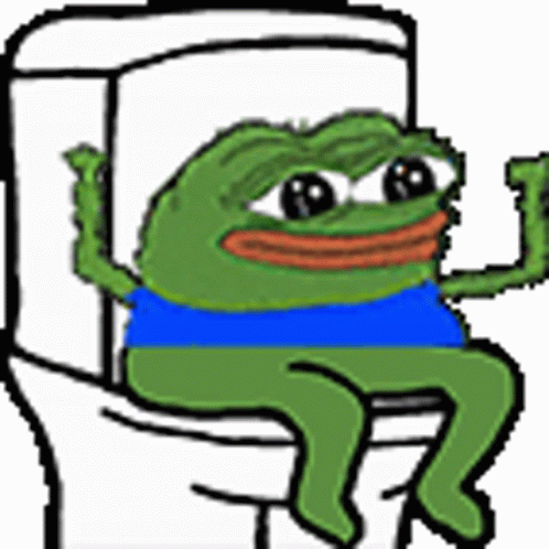 Pepe Toilet Sticker - Pepe Toilet Cheering - Discover & Share GIFs