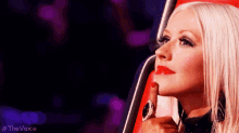 The Voice Christina Aguilera GIF - The Voice Christina Aguilera Thinking GIFs