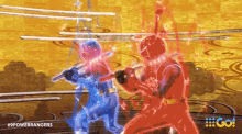 Fight Red Power Ranger GIF - Fight Red Power Ranger Blue Power Ranger GIFs