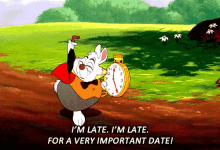 Alice In Wonderland White Rabbit GIF - Alice In Wonderland White Rabbit Im Late GIFs