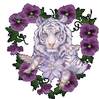 Tiger Purple Tiger Sticker - Tiger Purple Tiger Purple Flowers Stickers
