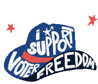 I Support Voter Freedom Cowboy Hat Sticker - I Support Voter Freedom Cowboy Hat Thanks Texas Democrats For Fighting For Voting Rights Stickers
