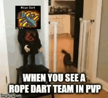 Scared When You See A Rope Dart In Pvp GIF - Scared When You See A Rope Dart In Pvp GIFs