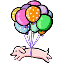 dachshund stefanies hank up up and away balloons celebrate