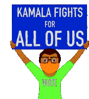 Kamala Fights For All Of Us Kamala Harris Sticker - Kamala Fights For All Of Us Kamala Kamala Harris Stickers