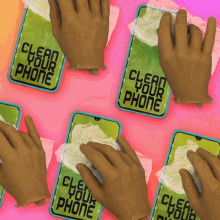 clean your phone wiping phone cellphone hands