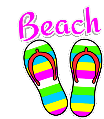 Beach Slippers Sticker - Beach Slippers Flip Flops Stickers