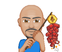 Bald Man Firecrackers Sticker - Bald Man Firecrackers Chinese New Year Stickers
