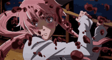 yunogasal anime blood fight stare