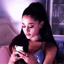 Ariana Grande Texting GIF - Ariana Grande Texting Smiling GIFs