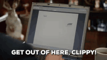 Just Trying To Help GIF - Get Out Of Here Clippy Paperclip GIFs