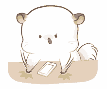 mad cute bear waiting phone