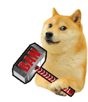 Doge Ban Hammer Sticker - Doge Ban Hammer Doge Ban Stickers