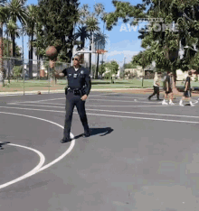 policeman basketball spin ball spin cool gesture