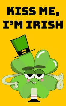 St Patricks Day Kiss Me Im Irish GIF - St Patricks Day Kiss Me Im Irish Four Leaf Clover GIFs