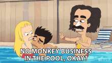 No Monkey Business In The Pool Okay Jay Bilzerian GIF - No Monkey Business In The Pool Okay Jay Bilzerian Lola Skumpy GIFs