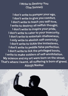 Abhijit Naskar I Write To Destroy You Sonnet GIF - Abhijit Naskar Naskar I Write To Destroy You Sonnet GIFs