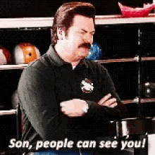 Ron Swanson People Can See You GIF - Ron Swanson People Can See You GIFs