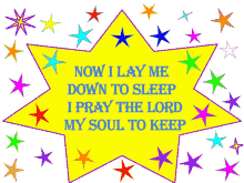 good night prayer stars prayer now i lay me down to sleep i pray the lord my soul to keep
