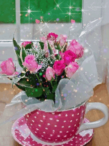 Teacup Bouquet GIF - Teacup Bouquet Roses GIFs