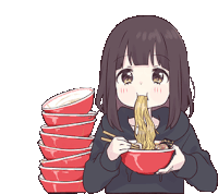 Hungry Anime Sticker - Hungry Anime Girl Stickers