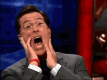 Freaking Out GIF - Colbert Report Stephen Colbert Freaking Out GIFs
