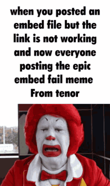 Epic Embed Fail Ronald Epic Embed Fail GIF - Epic Embed Fail Ronald Epic Embed Fail GIFs