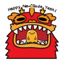 gudetama happy new year dragon happy new gude yeah