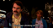 Bill Hader Adventureland GIF - Bill Hader Adventureland You Been Drinking Drugs GIFs
