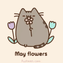 spring springtime spring is here april showers may flowers pusheen