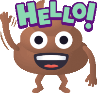 Hello Happy Poo Sticker - Hello Happy Poo Joypixels Stickers
