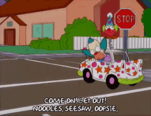 Get Out! GIF - Simpsons Clown Car GIFs